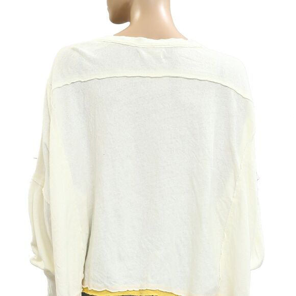 Free People We The Free Allie Blouse Tee Top Floral Number Graphic M NWT 283680 - Picture 8 of 9